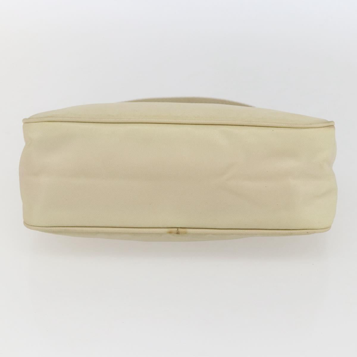 PRADA Accessory Pouch Nylon Ivory Silver Auth 160936