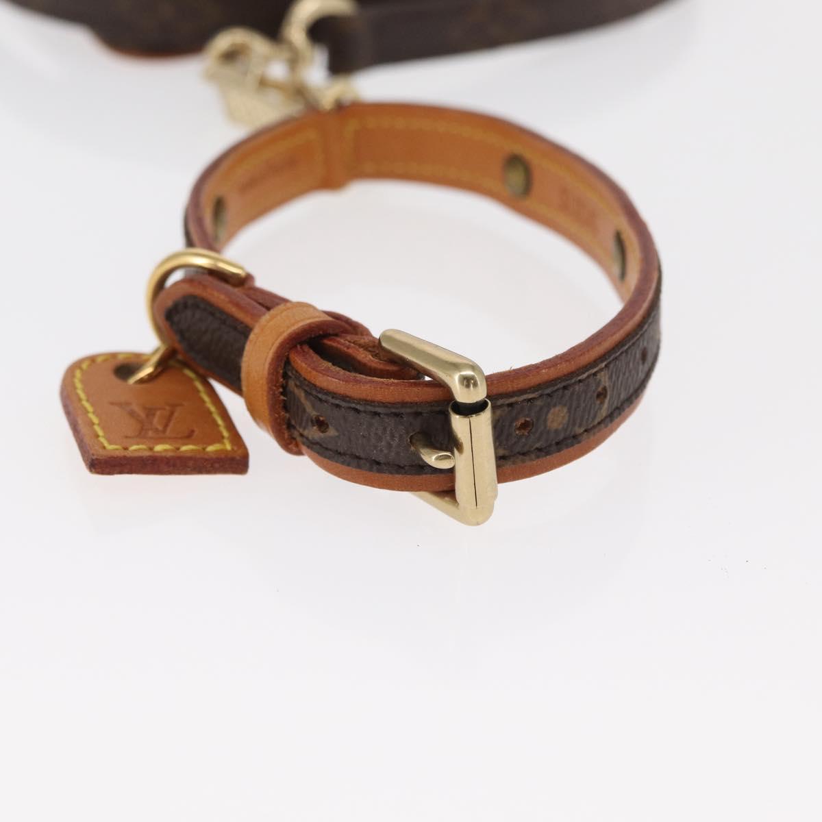 LOUIS VUITTON Collier Baxter PM/Less Baxter MM Dog Leash M58072 LV Auth 160940