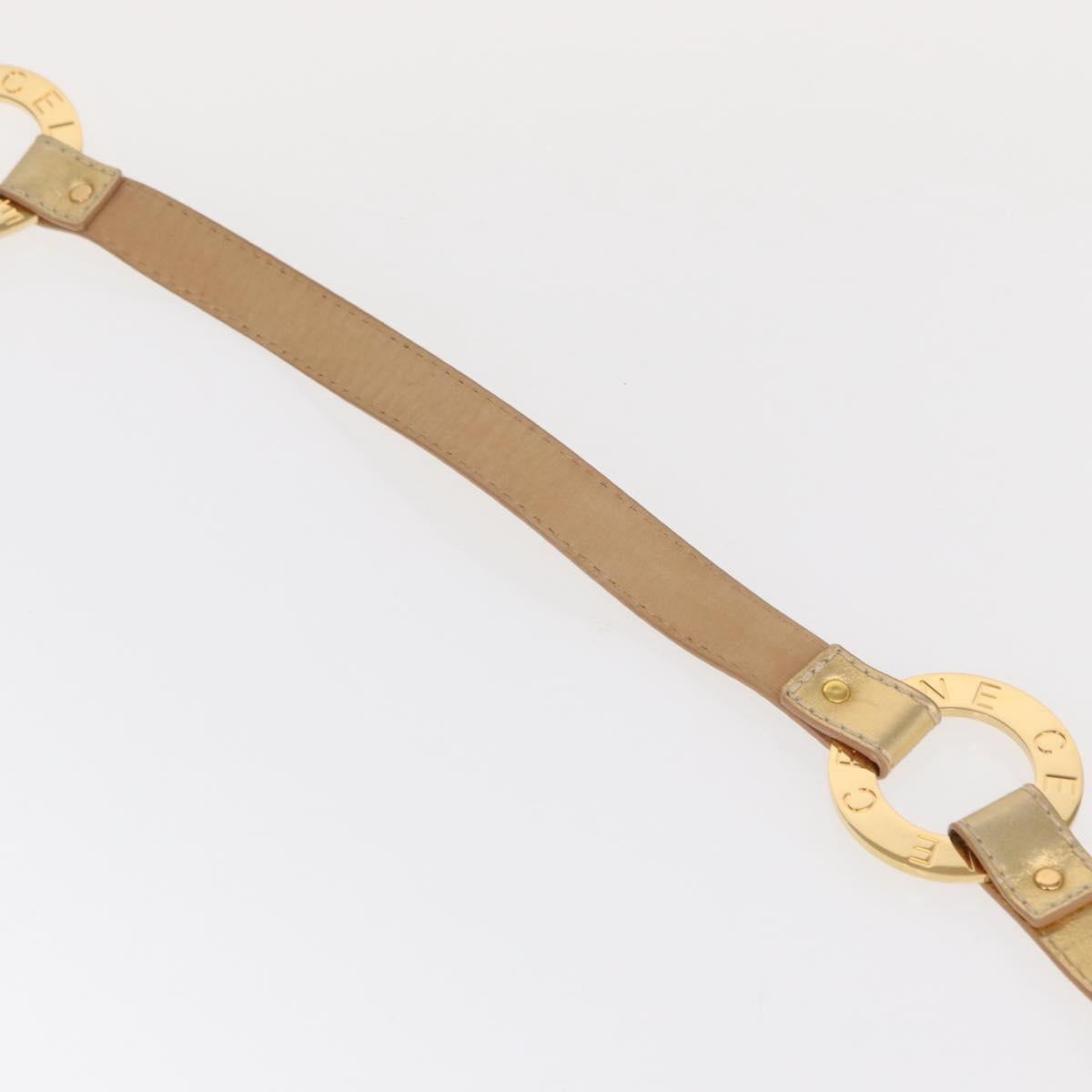 CELINE Belt Leather 66.9"" Gold Auth 160949