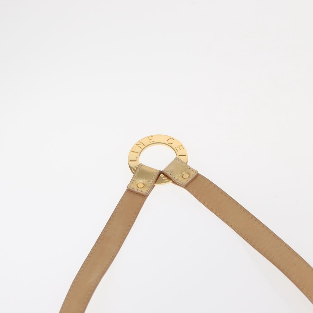 CELINE Belt Leather 66.9"" Gold Auth 160949