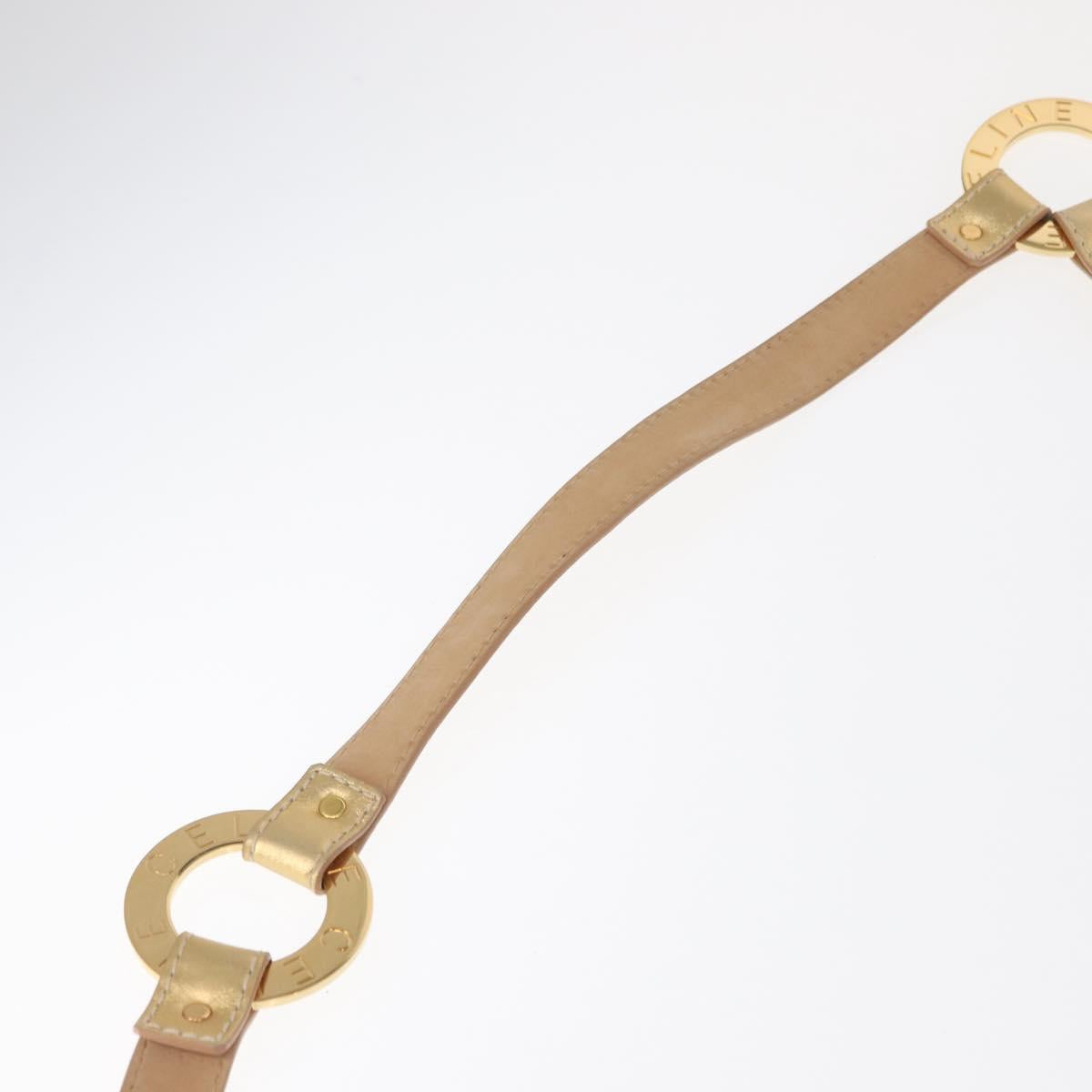 CELINE Belt Leather 66.9"" Gold Auth 160949