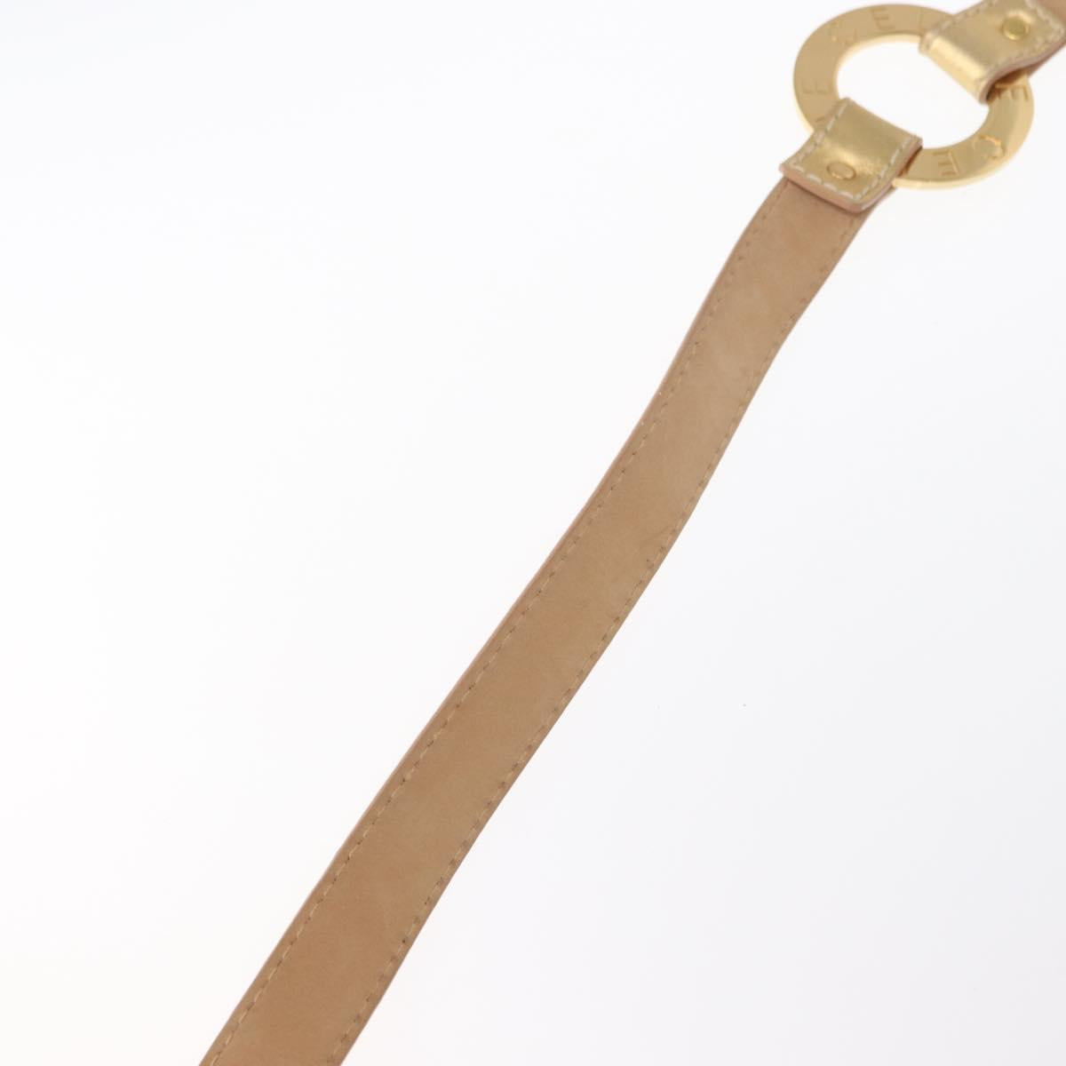 CELINE Belt Leather 66.9"" Gold Auth 160949