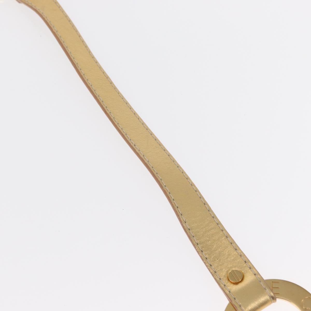 CELINE Belt Leather 66.9"" Gold Auth 160949