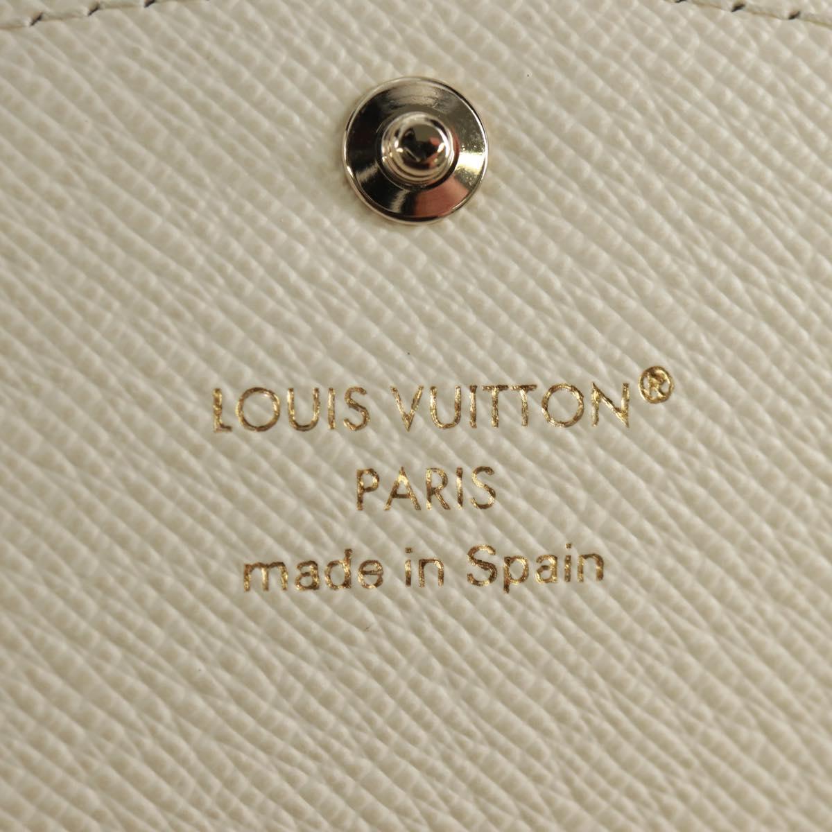 LOUIS VUITTON Damier Azur Porte Monnaie Rosary Coin Purse M25745 LV Auth 160957M