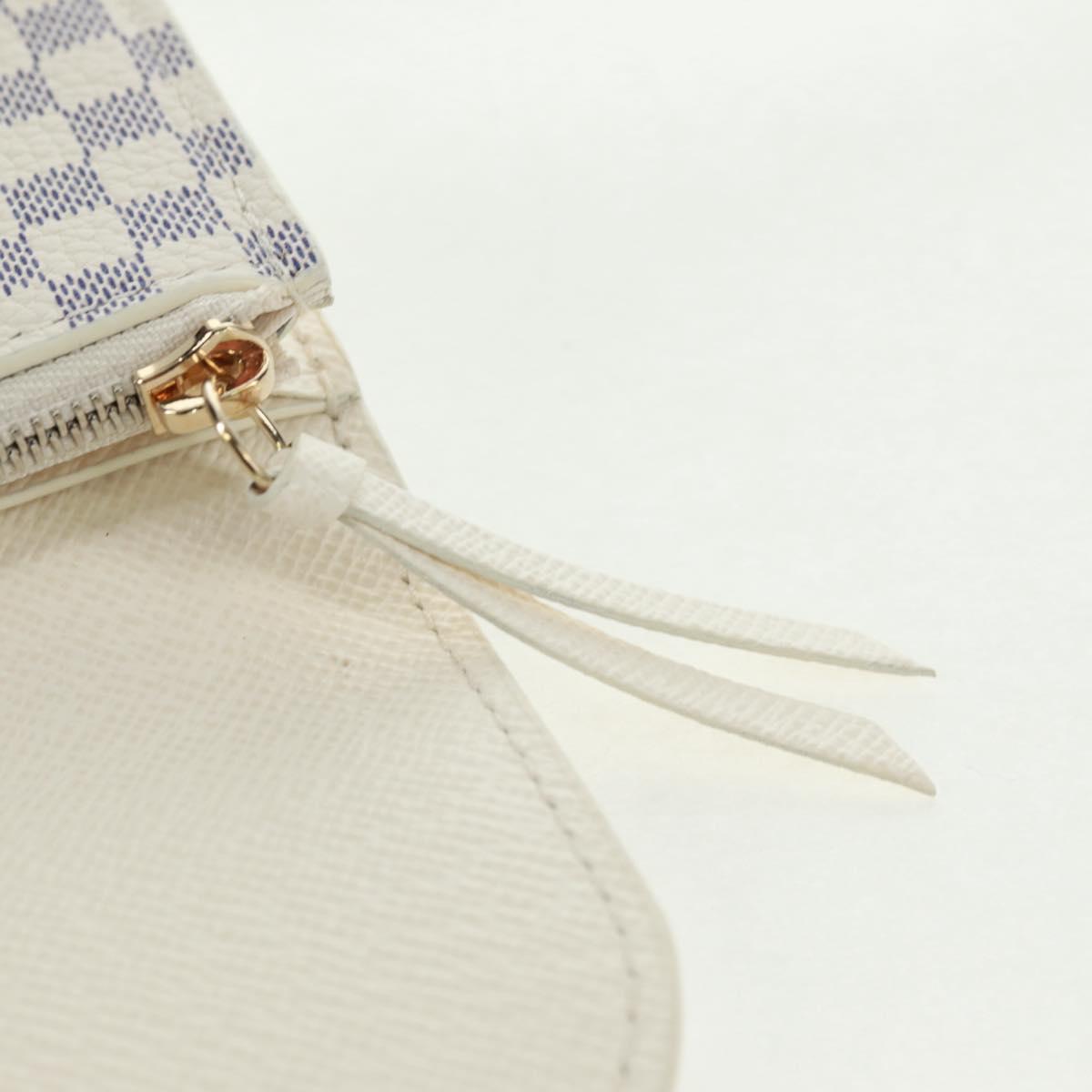 LOUIS VUITTON Damier Azur Porte Monnaie Rosary Coin Purse M25745 LV Auth 160957M