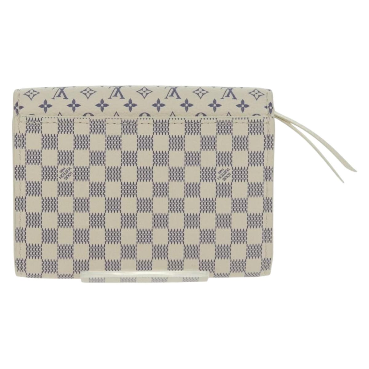 LOUIS VUITTON Damier Azur Porte Monnaie Rosary Coin Purse M25745 LV Auth 160957M