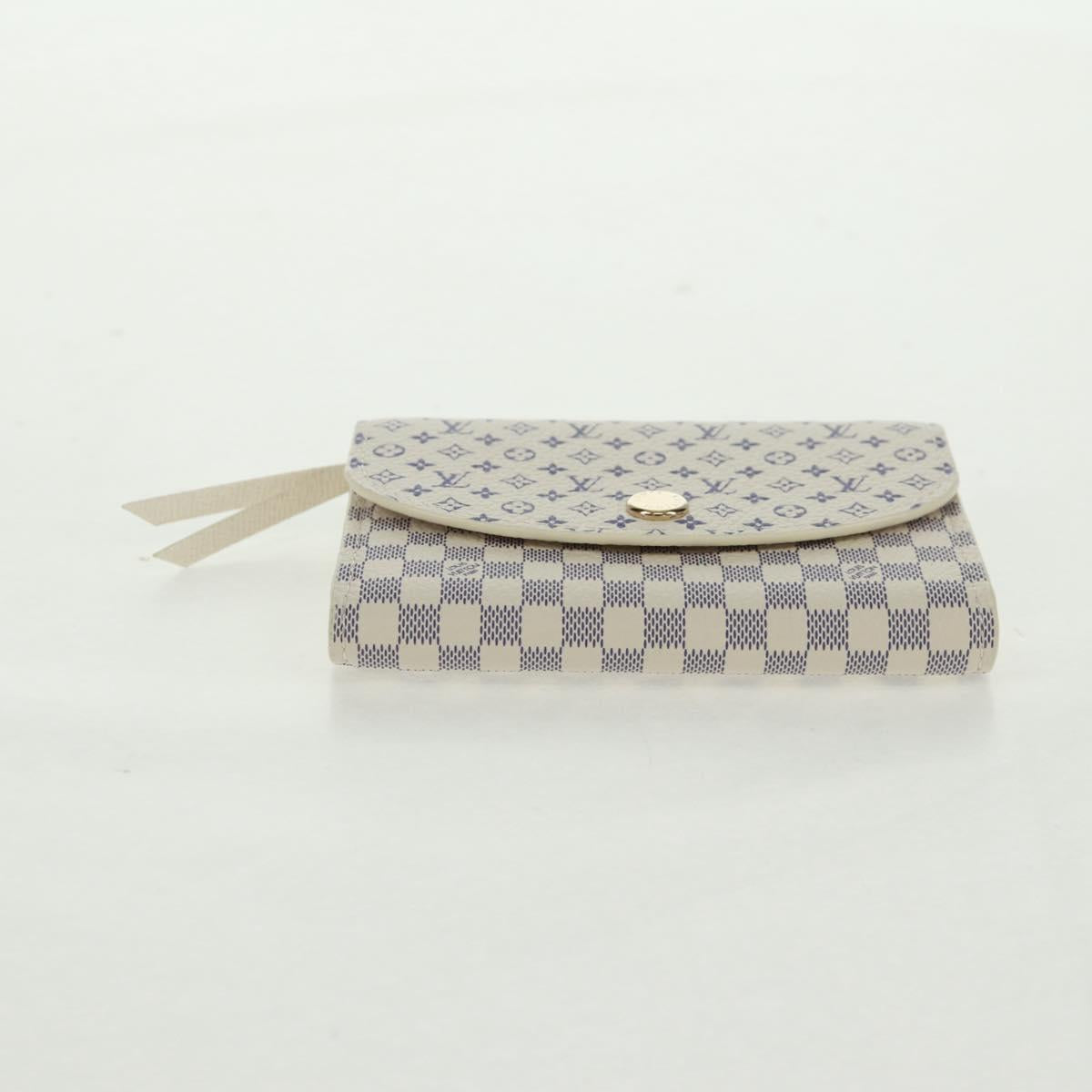 LOUIS VUITTON Damier Azur Porte Monnaie Rosary Coin Purse M25745 LV Auth 160957M