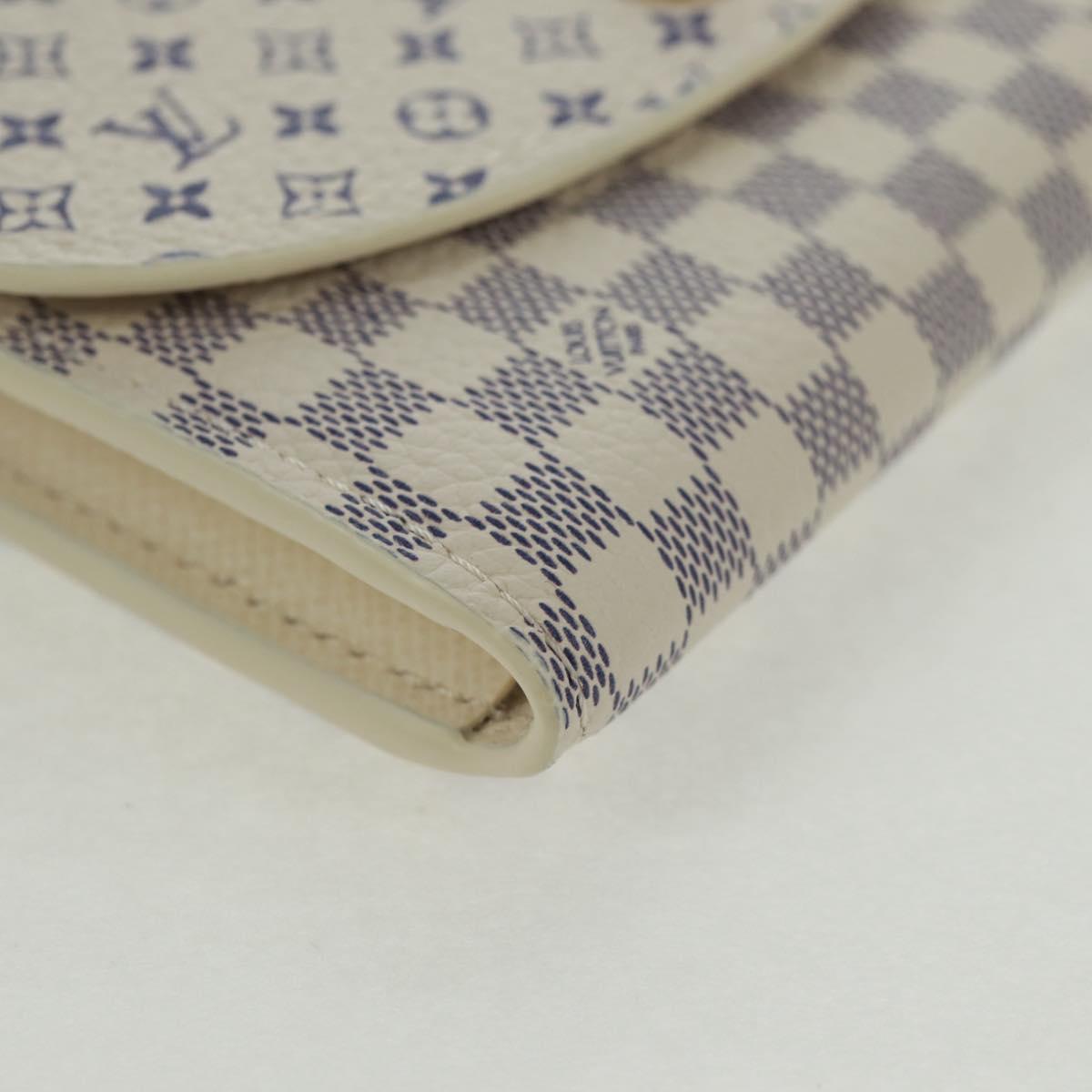 LOUIS VUITTON Damier Azur Porte Monnaie Rosary Coin Purse M25745 LV Auth 160957M