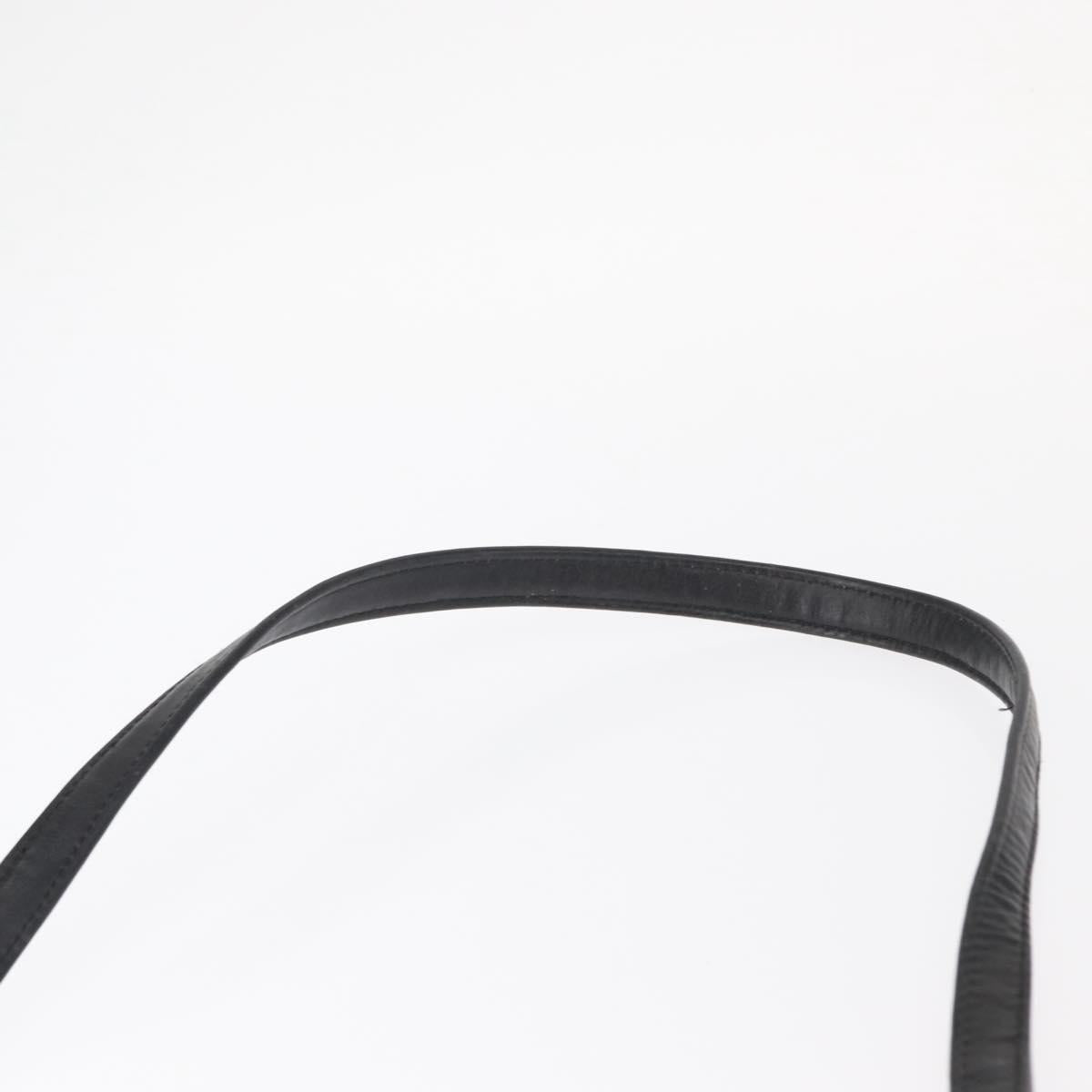 Christian Dior Hand Bag Calf Skin 2way Black Silver Auth 160958