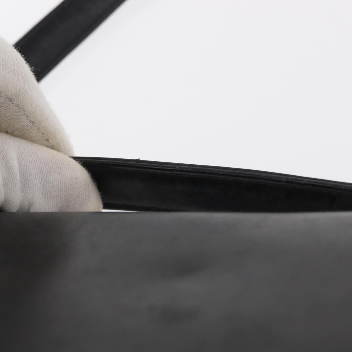 Christian Dior Hand Bag Calf Skin 2way Black Silver Auth 160958