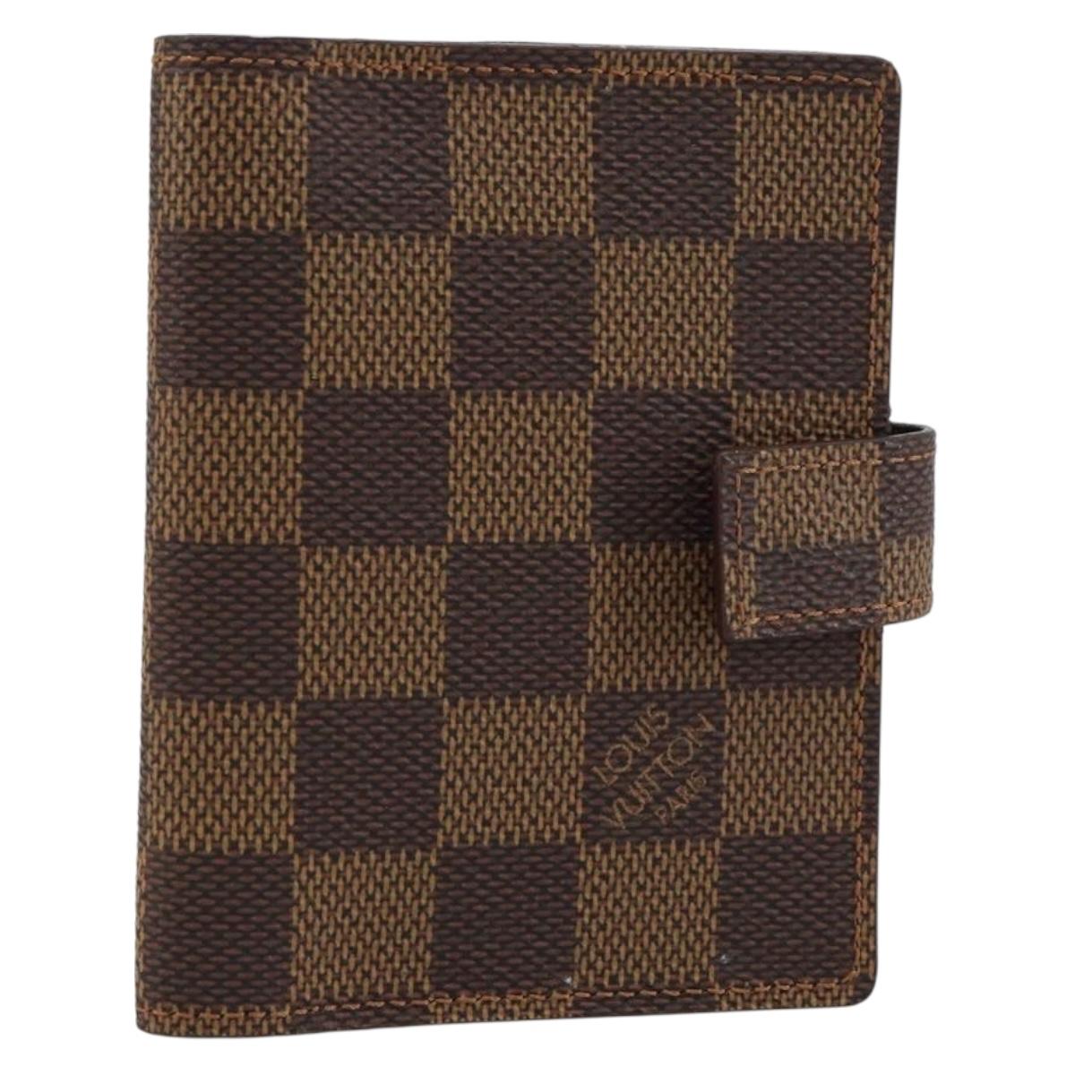 LOUIS VUITTON Damier Ebene Agenda Mini Day Planner Cover R20705 LV Auth 160960