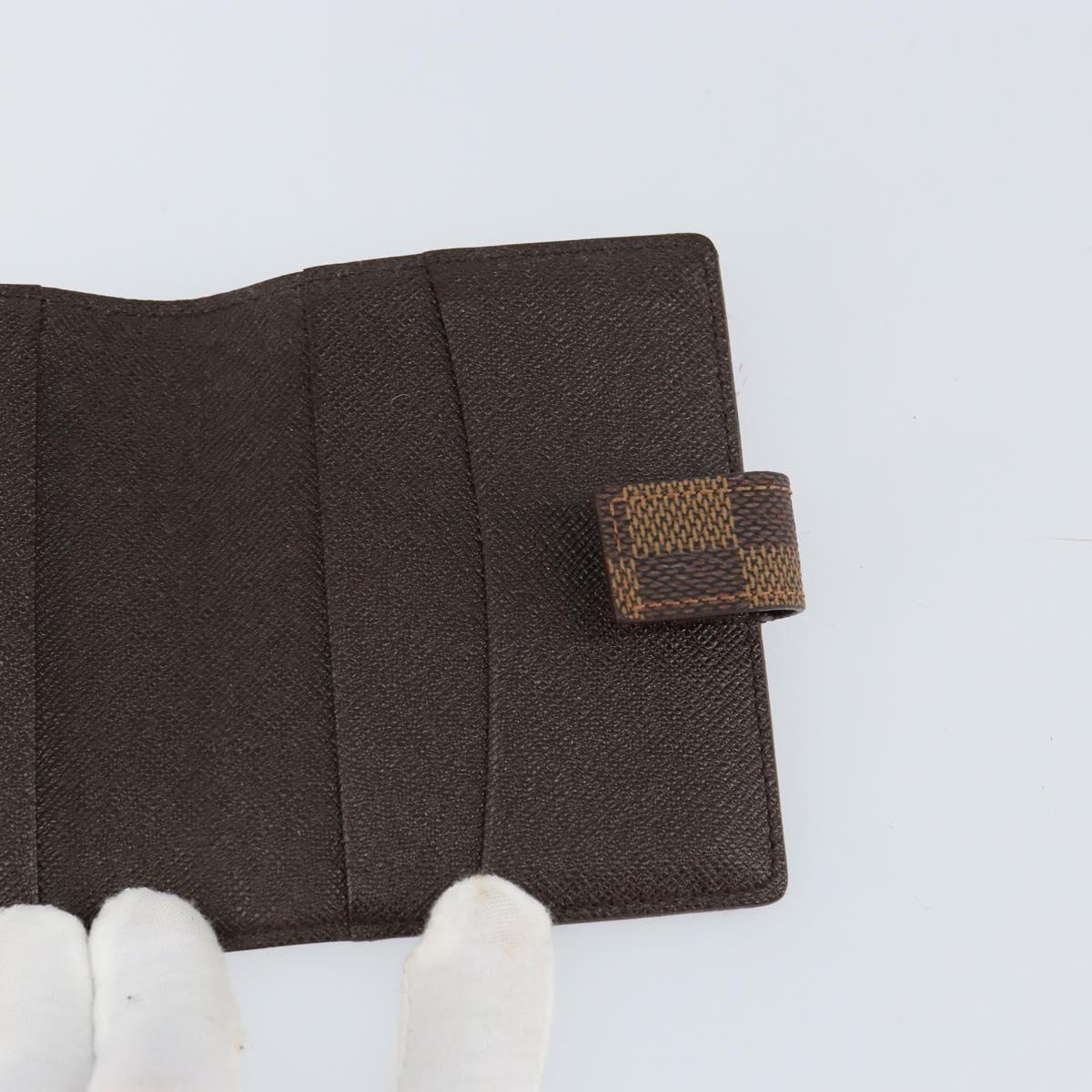 LOUIS VUITTON Damier Ebene Agenda Mini Day Planner Cover R20705 LV Auth 160960