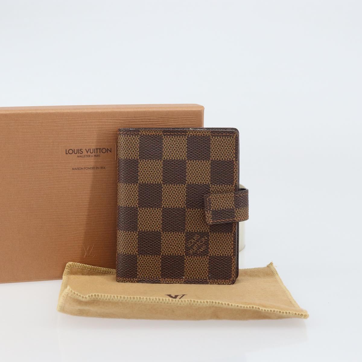 LOUIS VUITTON Damier Ebene Agenda Mini Day Planner Cover R20705 LV Auth 160960