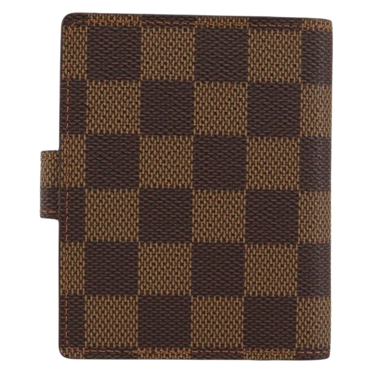 LOUIS VUITTON Damier Ebene Agenda Mini Day Planner Cover R20705 LV Auth 160960