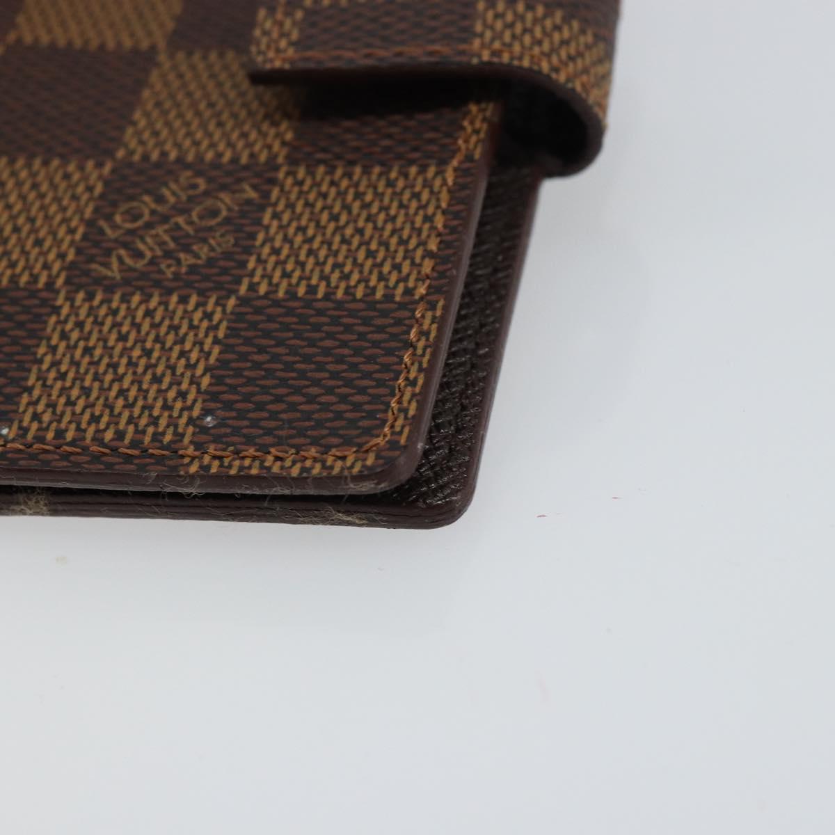 LOUIS VUITTON Damier Ebene Agenda Mini Day Planner Cover R20705 LV Auth 160960