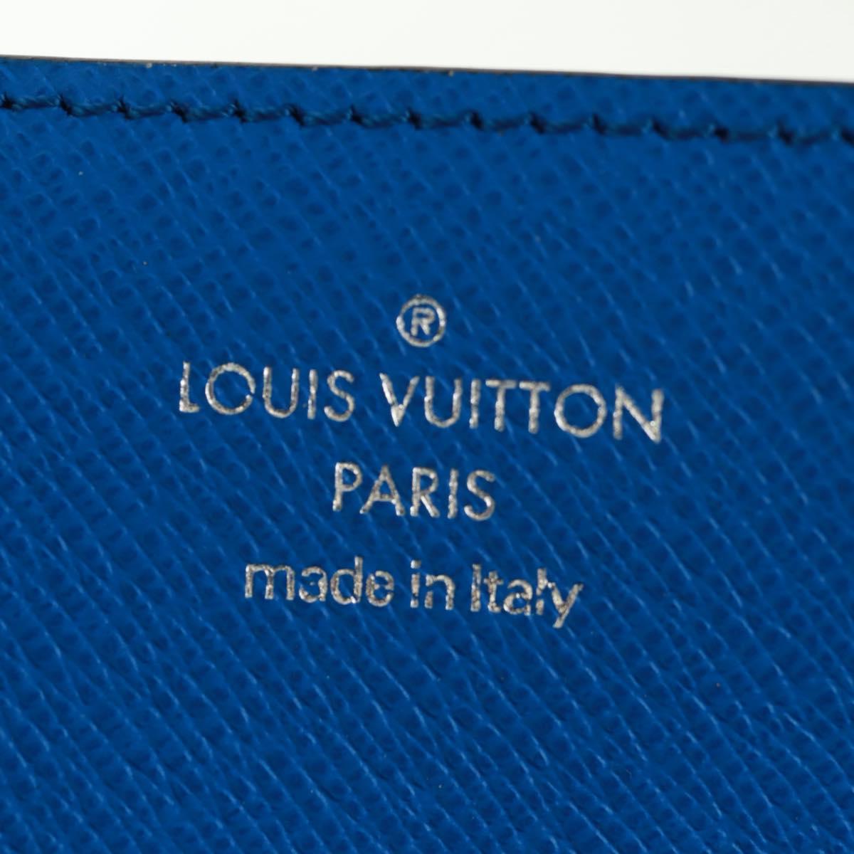 LOUIS VUITTON Monogram Pockets On Strap Card Case Blue M83154 LV Auth 160962M