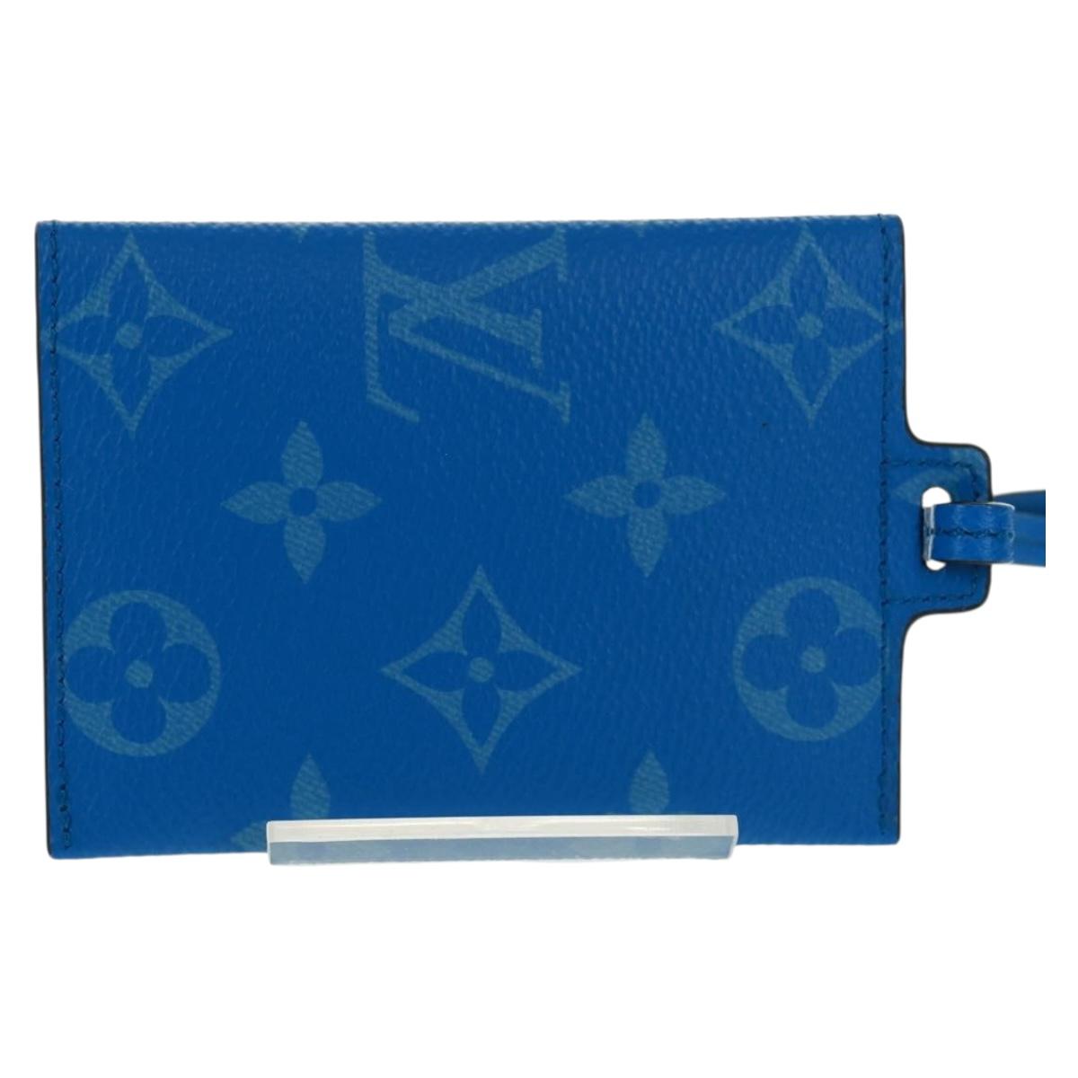 LOUIS VUITTON Monogram Pockets On Strap Card Case Blue M83154 LV Auth 160962M