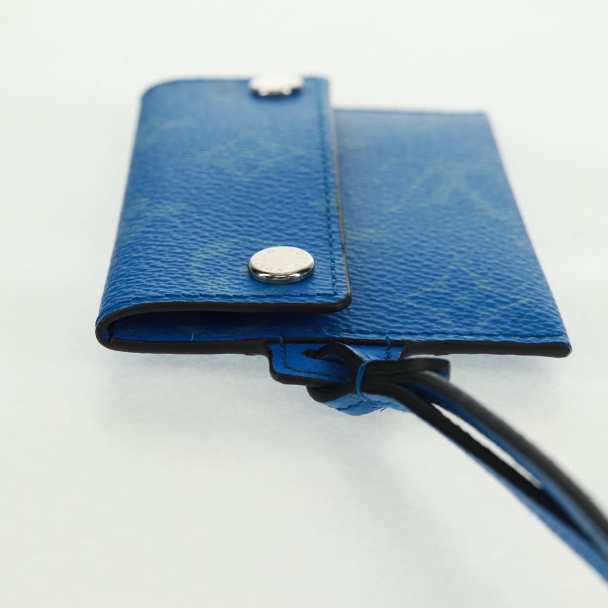 LOUIS VUITTON Monogram Pockets On Strap Card Case Blue M83154 LV Auth 160962M