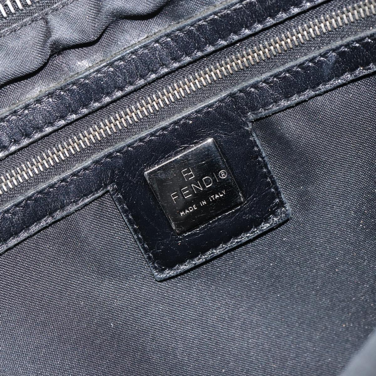 FENDI Tote Bag Nylon Black Silver Auth 160965