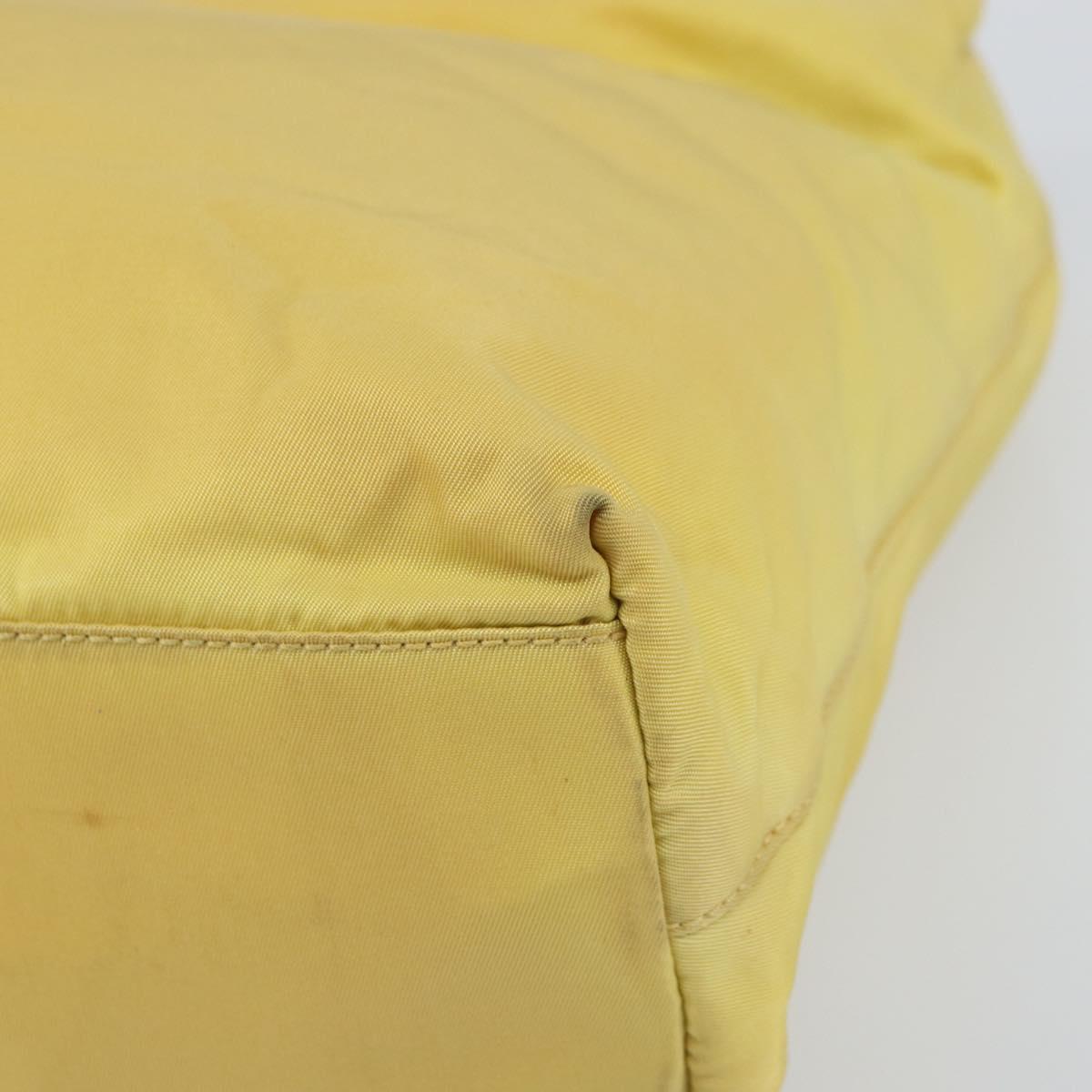 PRADA Hand Bag Nylon Yellow Auth 160966