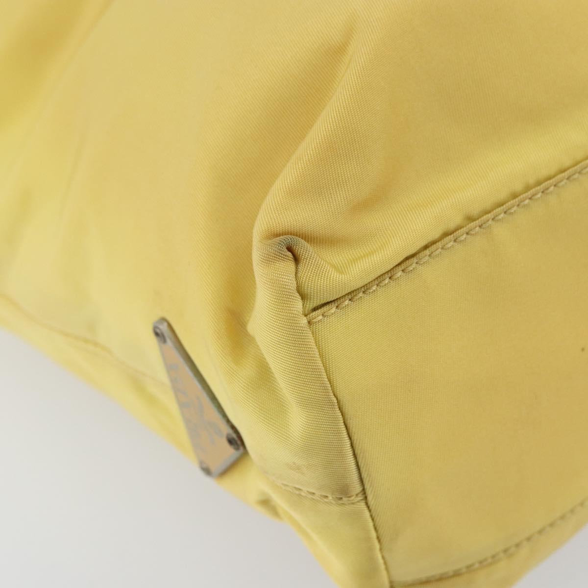PRADA Hand Bag Nylon Yellow Auth 160966
