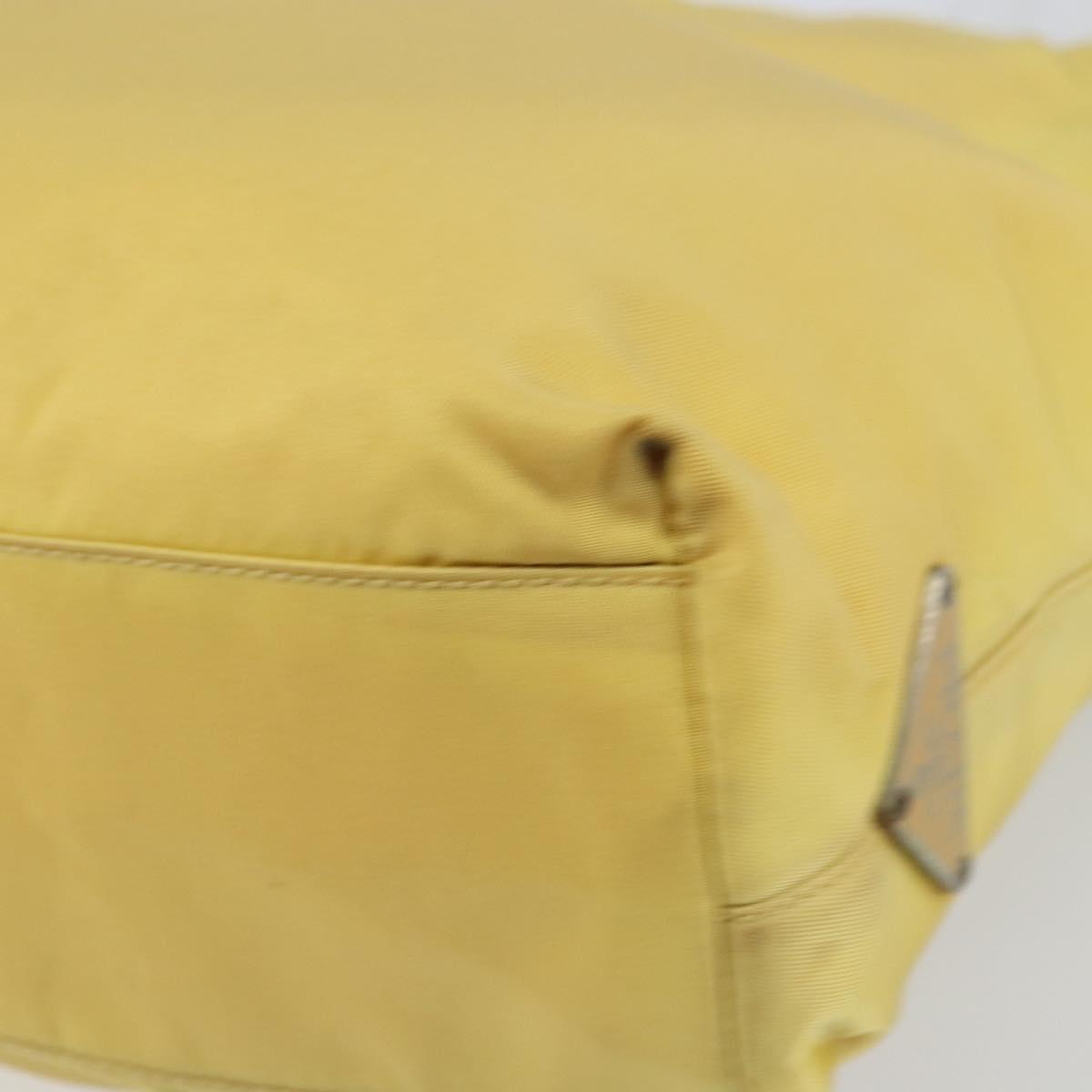 PRADA Hand Bag Nylon Yellow Auth 160966