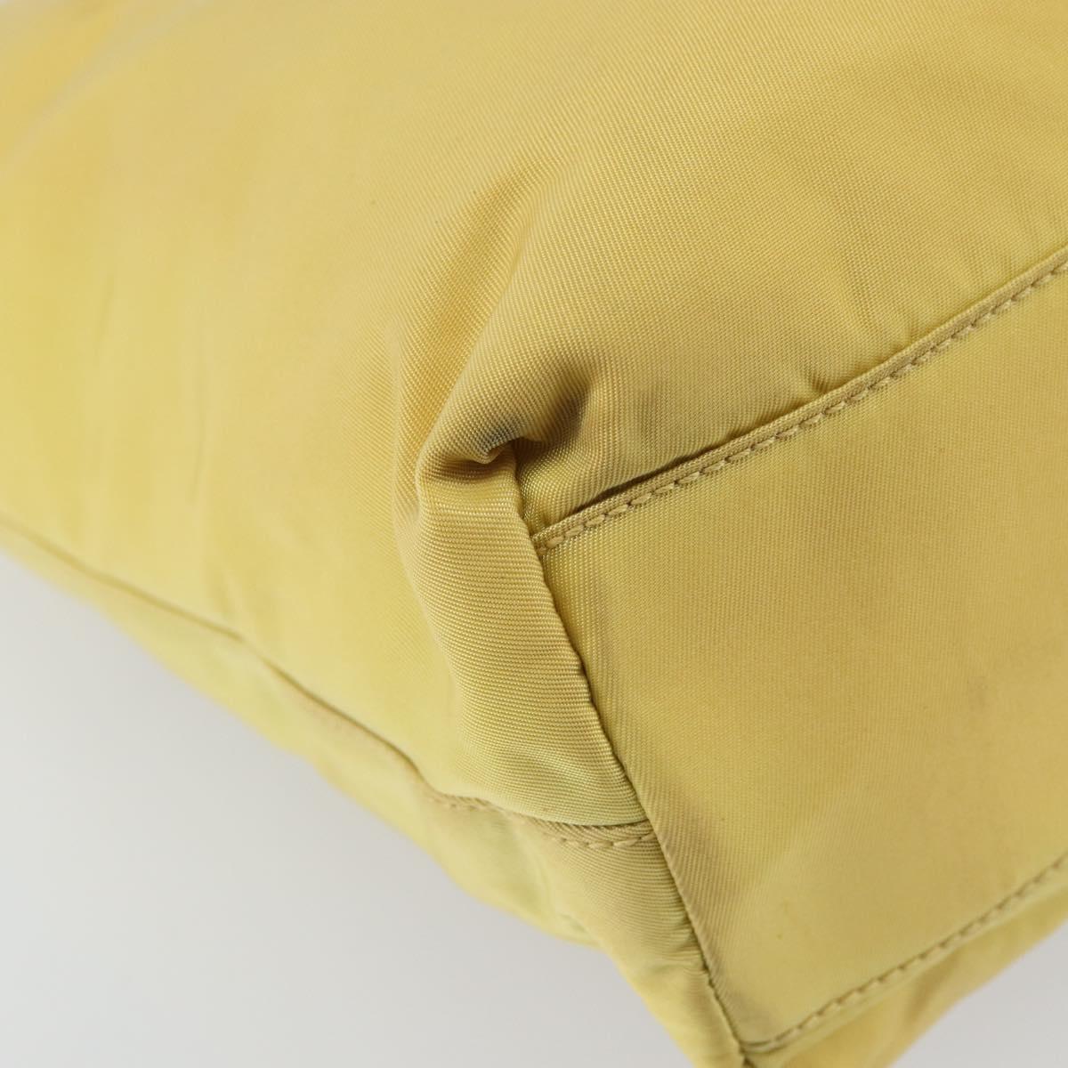 PRADA Hand Bag Nylon Yellow Auth 160966