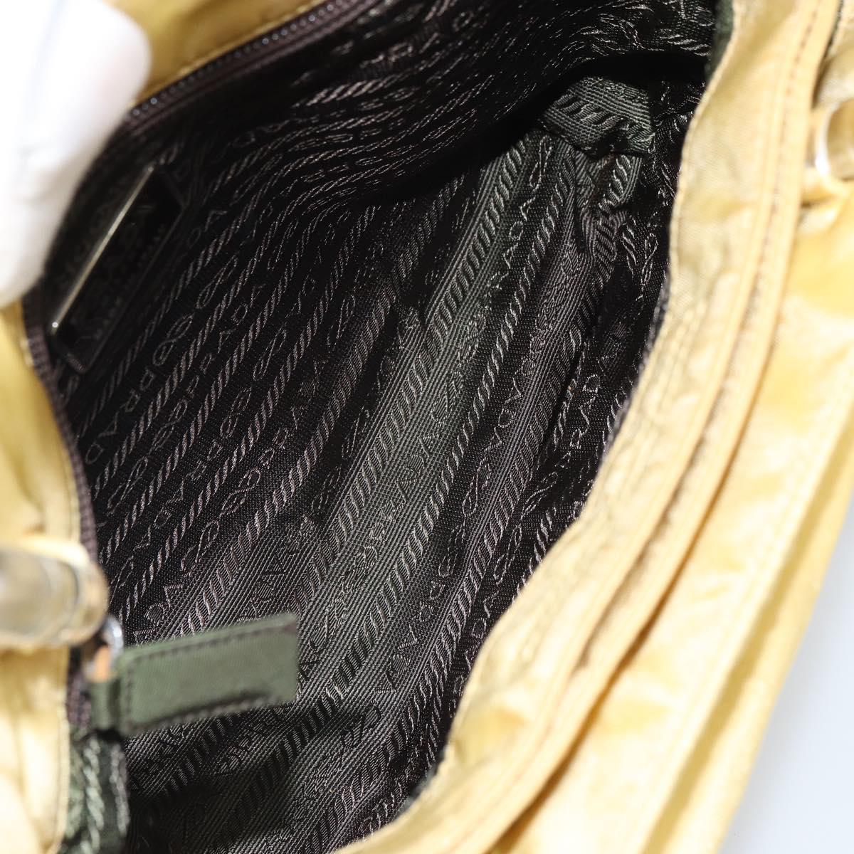 PRADA Hand Bag Nylon Yellow Auth 160966