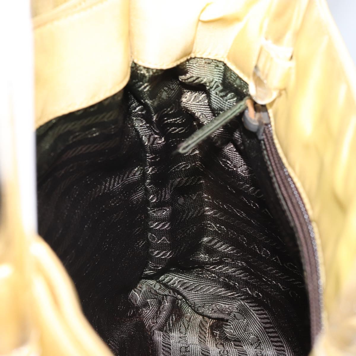 PRADA Hand Bag Nylon Yellow Auth 160966