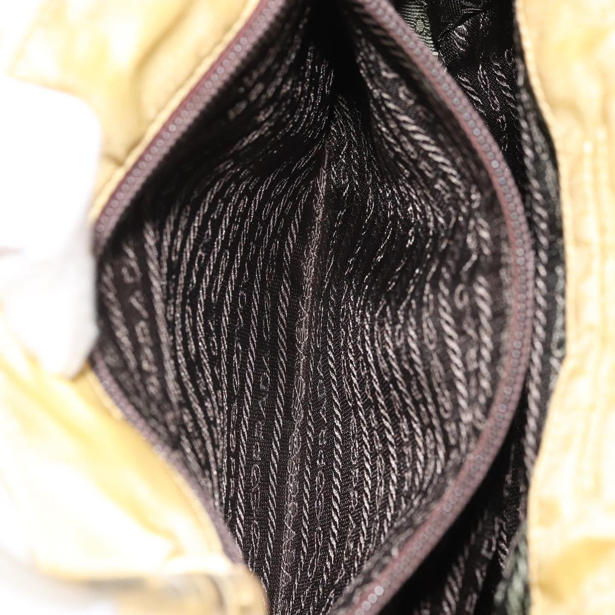 PRADA Hand Bag Nylon Yellow Auth 160966