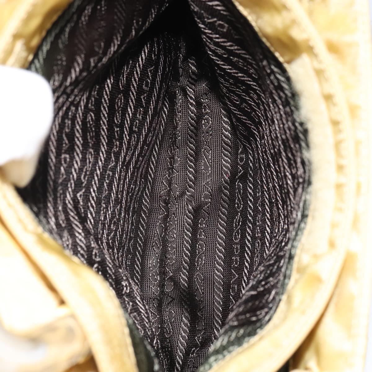 PRADA Hand Bag Nylon Yellow Auth 160966