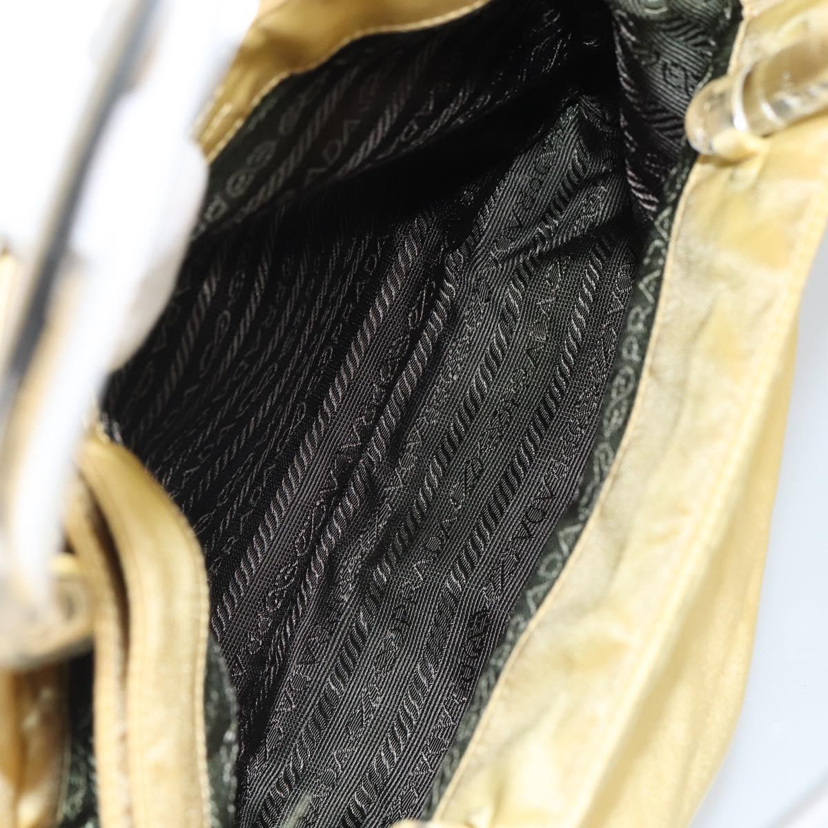 PRADA Hand Bag Nylon Yellow Auth 160966