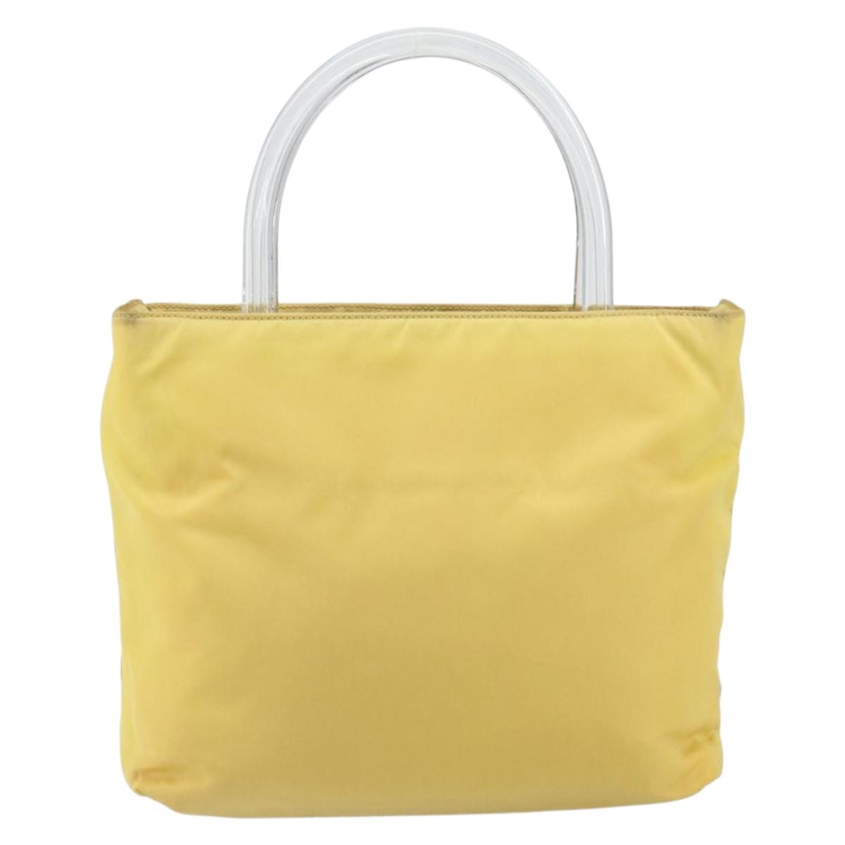 PRADA Hand Bag Nylon Yellow Auth 160966