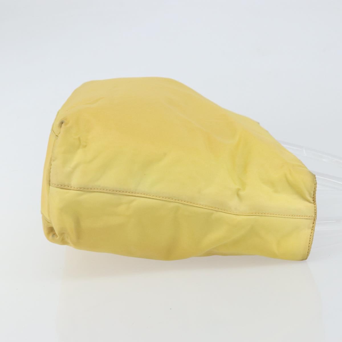 PRADA Hand Bag Nylon Yellow Auth 160966