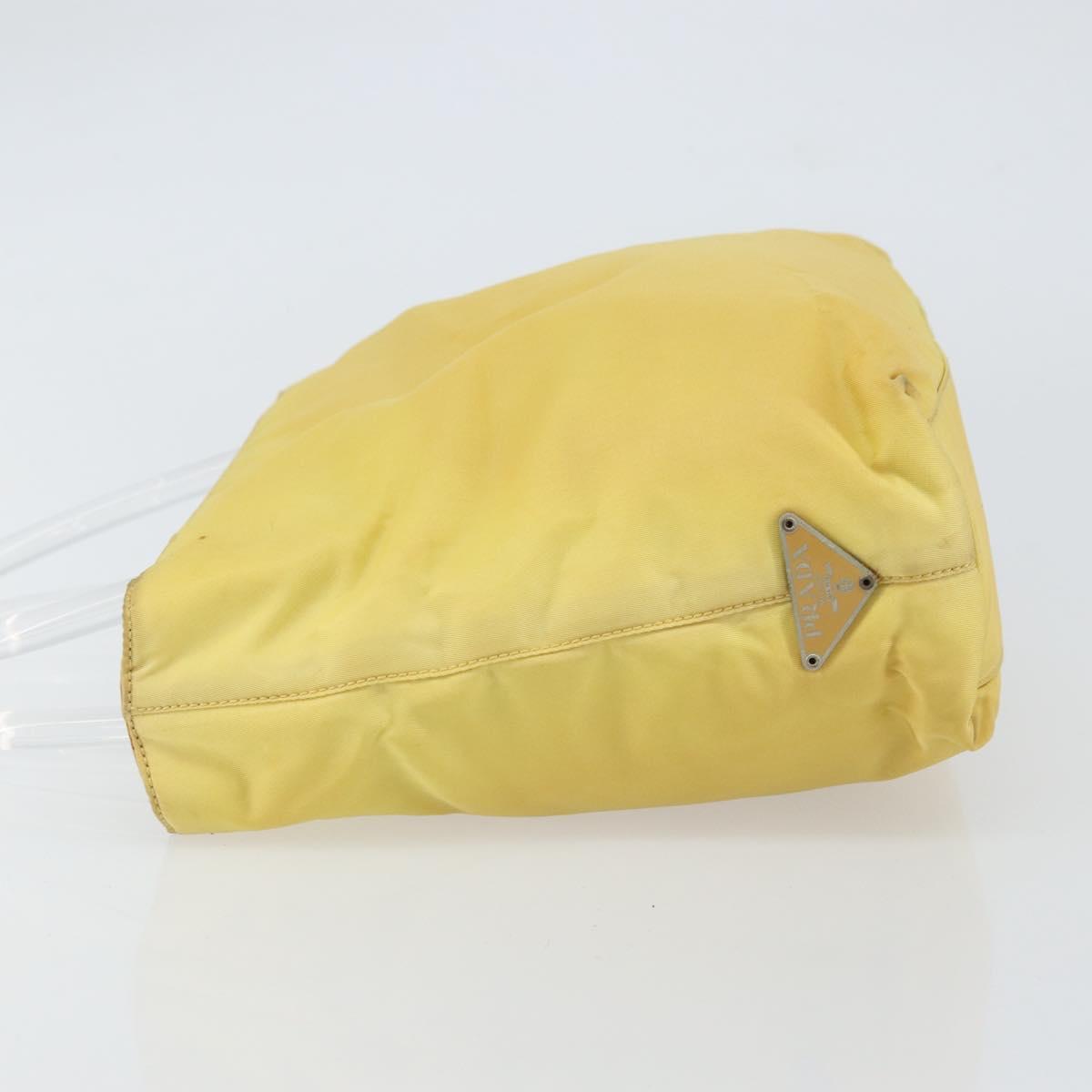 PRADA Hand Bag Nylon Yellow Auth 160966