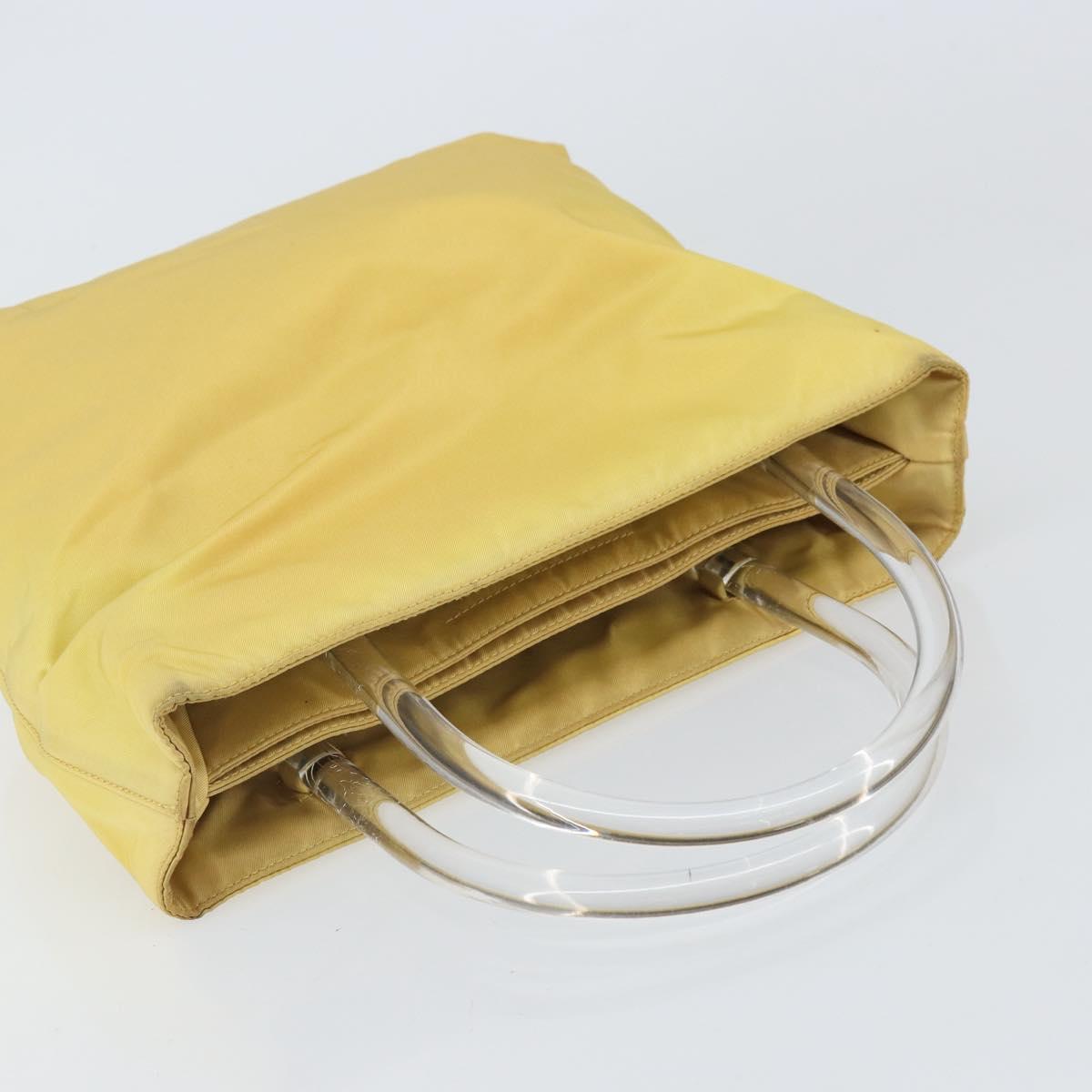 PRADA Hand Bag Nylon Yellow Auth 160966