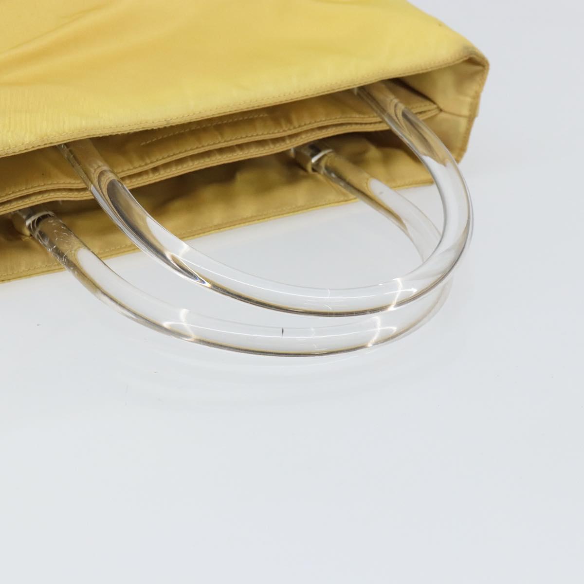 PRADA Hand Bag Nylon Yellow Auth 160966