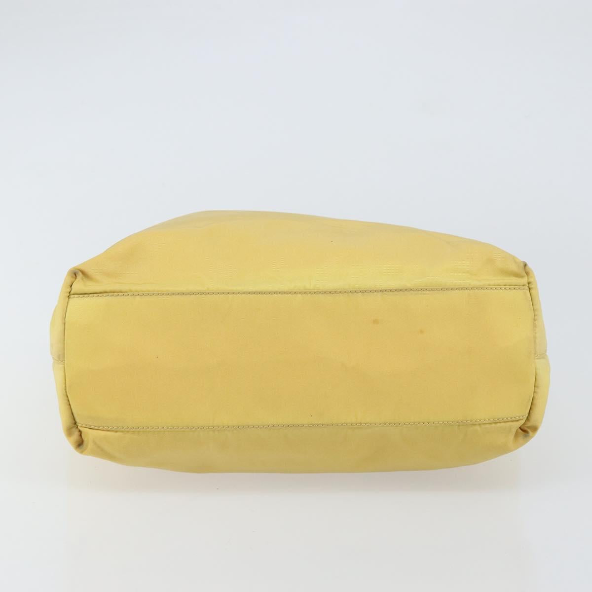 PRADA Hand Bag Nylon Yellow Auth 160966