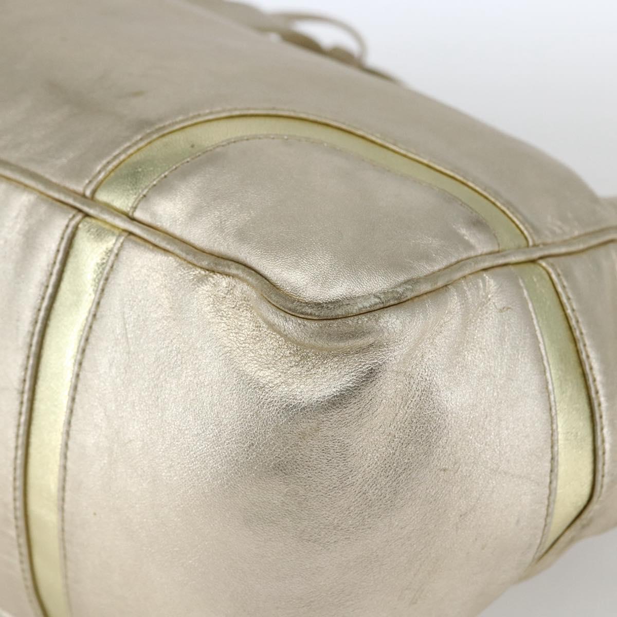 LOEWE Mini Boston Bag Leather Gold Auth 160969