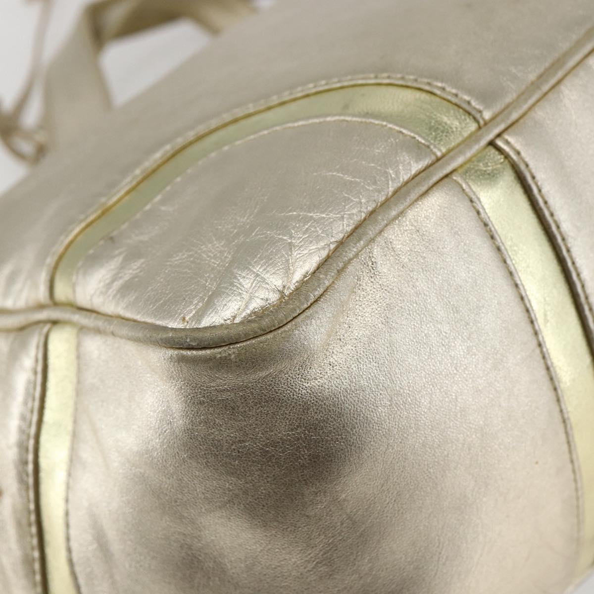 LOEWE Mini Boston Bag Leather Gold Auth 160969