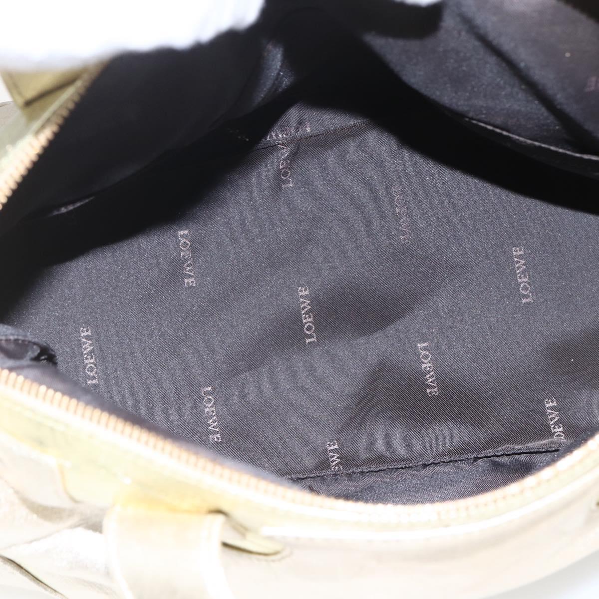 LOEWE Mini Boston Bag Leather Gold Auth 160969