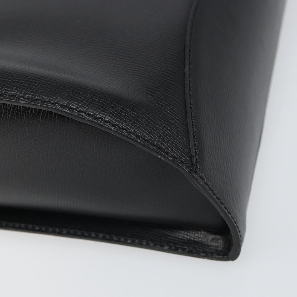 Christian Dior Shoulder Bag Leather Black Gold Auth 160970