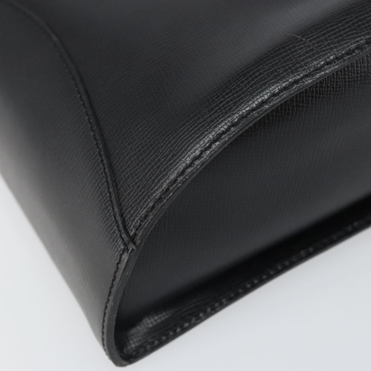 Christian Dior Shoulder Bag Leather Black Gold Auth 160970