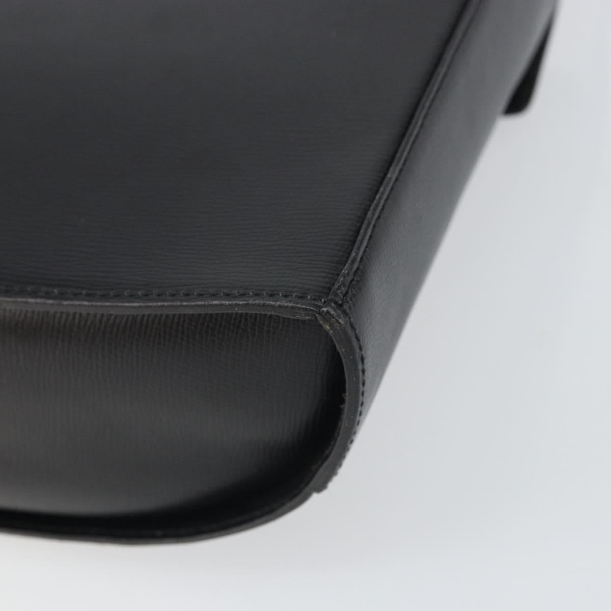 Christian Dior Shoulder Bag Leather Black Gold Auth 160970