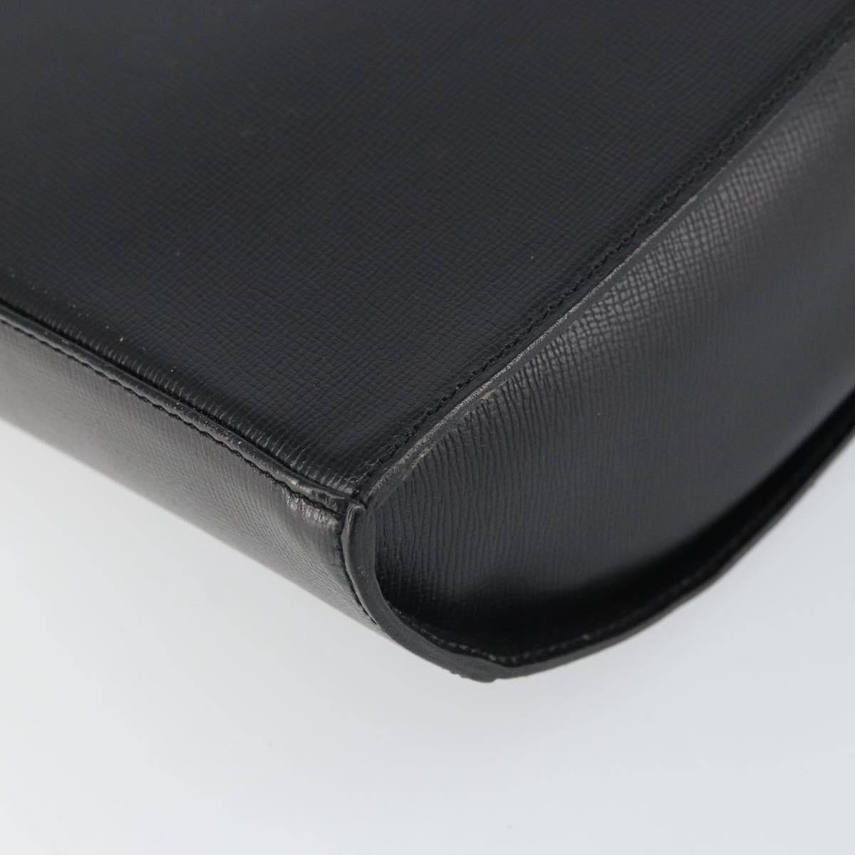 Christian Dior Shoulder Bag Leather Black Gold Auth 160970