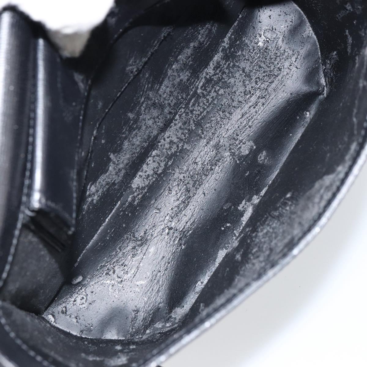 Christian Dior Shoulder Bag Leather Black Gold Auth 160970