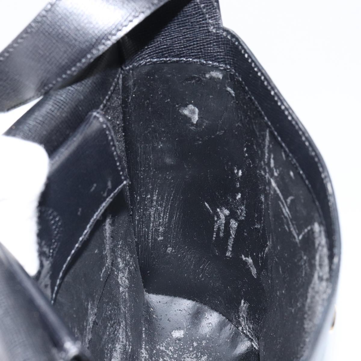 Christian Dior Shoulder Bag Leather Black Gold Auth 160970