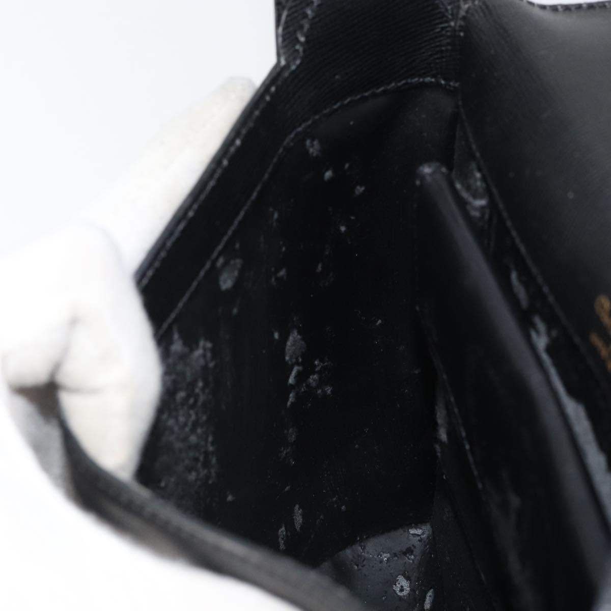 Christian Dior Shoulder Bag Leather Black Gold Auth 160970