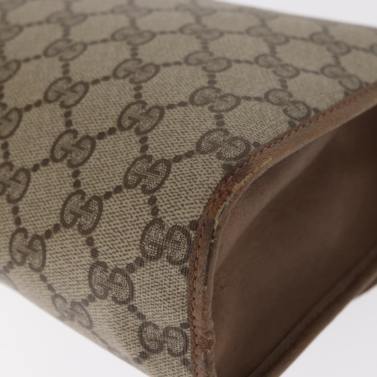 GUCCI GG Supreme Web Sherry Line Clutch Bag PVC Beige Gold 89 01 031 Auth 160983