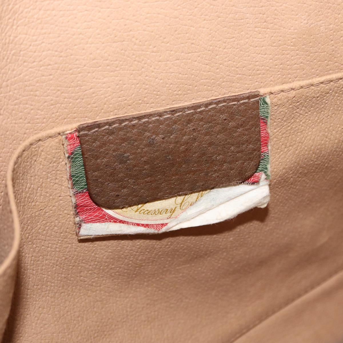 GUCCI GG Supreme Web Sherry Line Clutch Bag PVC Beige Gold 89 01 031 Auth 160983